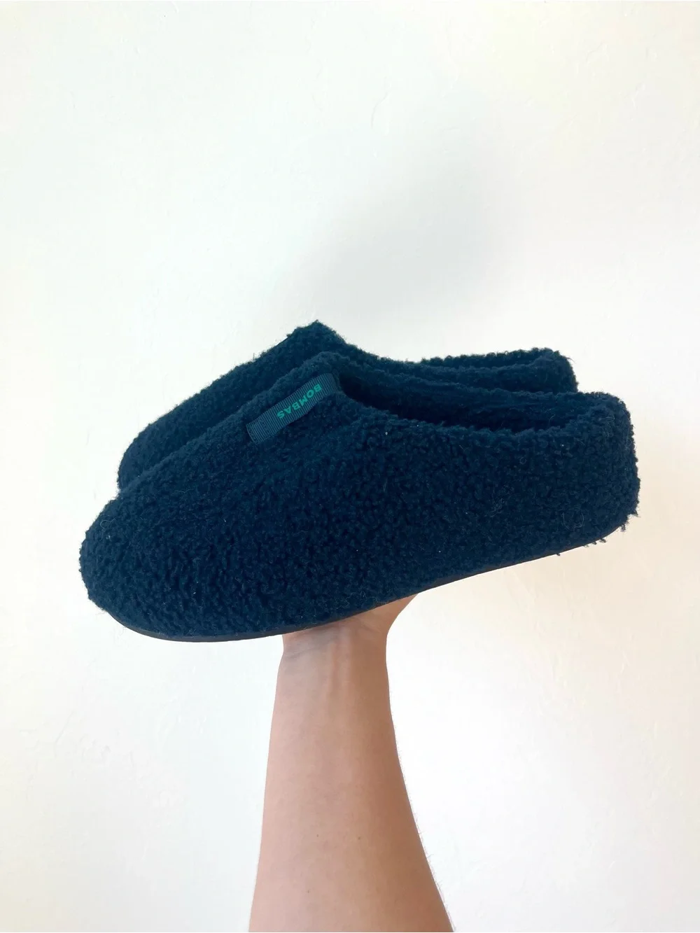 Bombas Sunday Slippers Navy Blue Sherpa Fluffy Lounge Slip On Slides Size 11